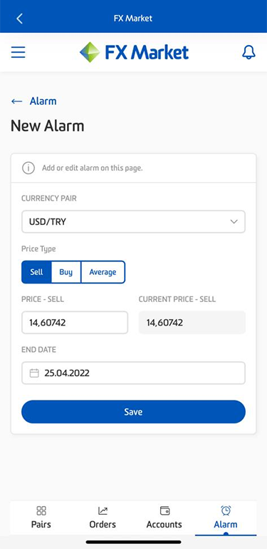 FX Market Add Alarm